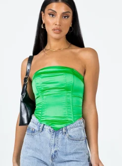 Princess Polly Daris Strapless Top  Green Fashion