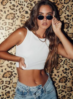Princess Polly Darlington Crop Top   White Hot