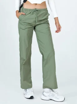 Princess Polly Darlington Parachute Pants  Khaki Fashion
