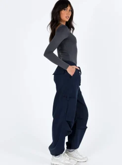 Princess Polly Daughtrey Cargo Pants Navy Clearance
