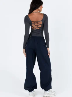 Princess Polly Daughtrey Cargo Pants Navy Clearance