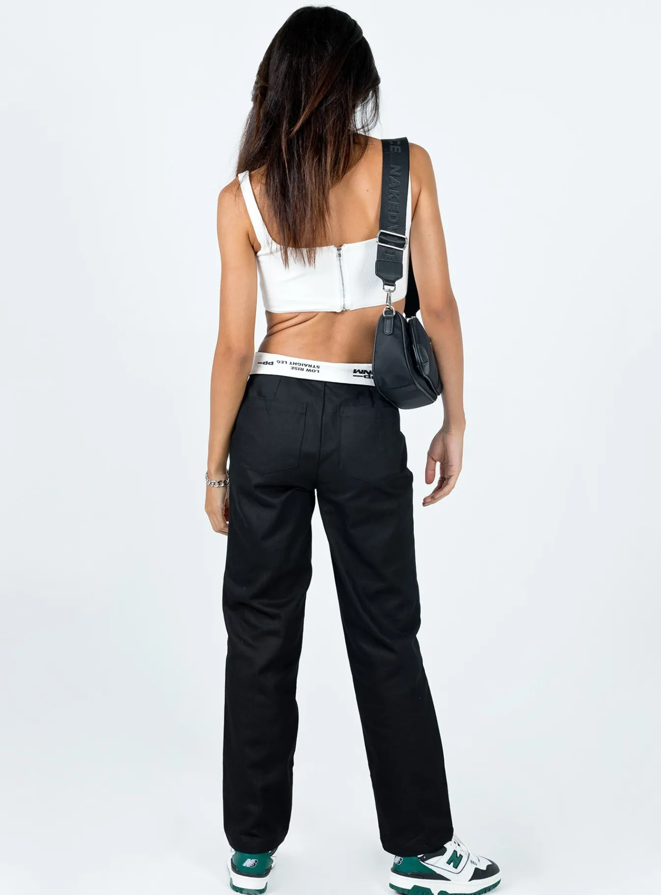 Princess Polly Dava Low Rise Pants Black Flash Sale
