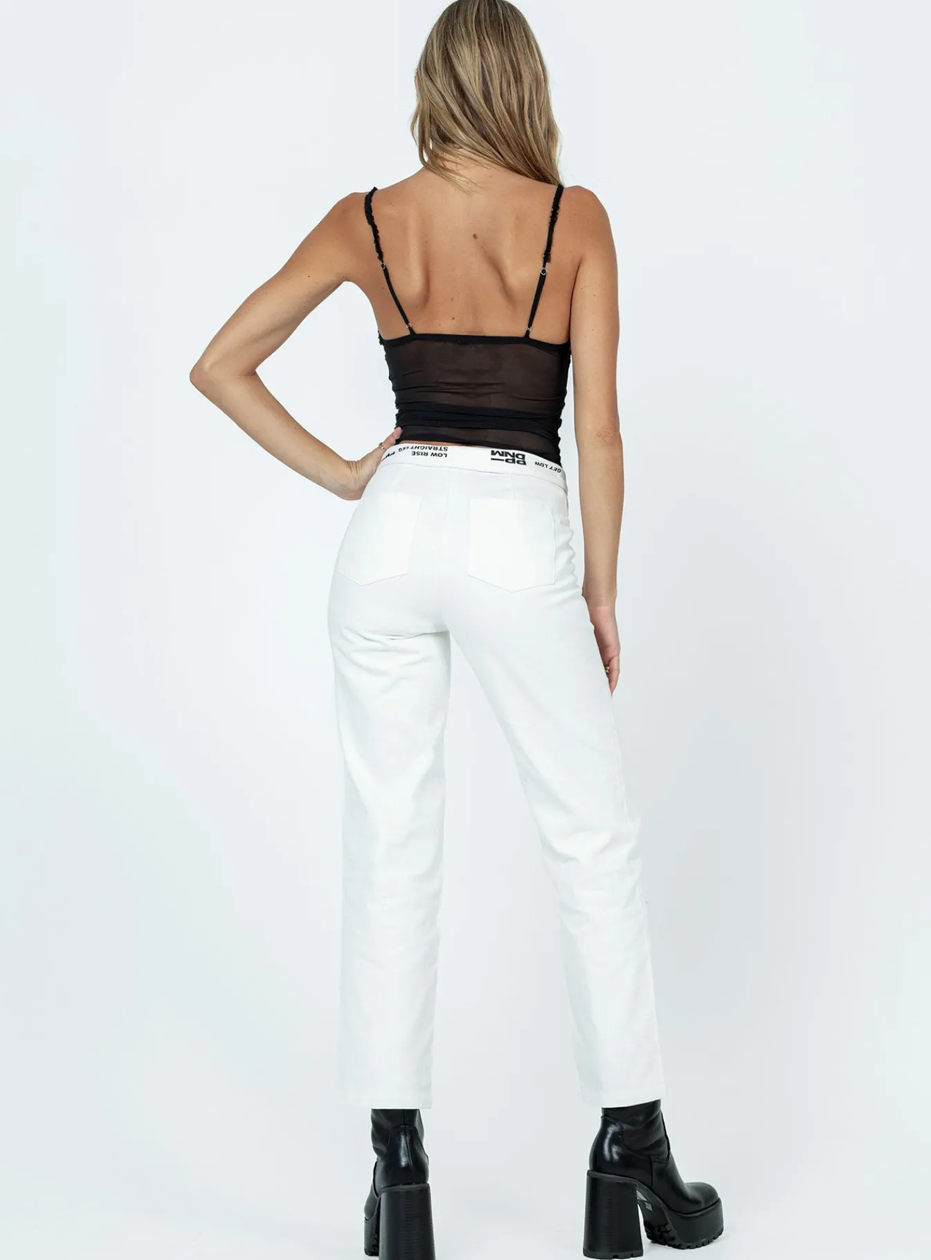 Princess Polly Dava Low Rise Pants White New