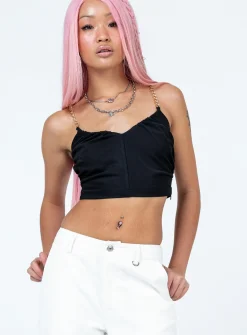 Princess Polly Davall Top  Black Shop
