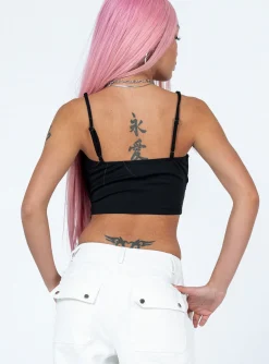 Princess Polly Davall Top  Black Shop