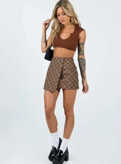 Princess Polly Davenport Mini Skirt  Brown Online