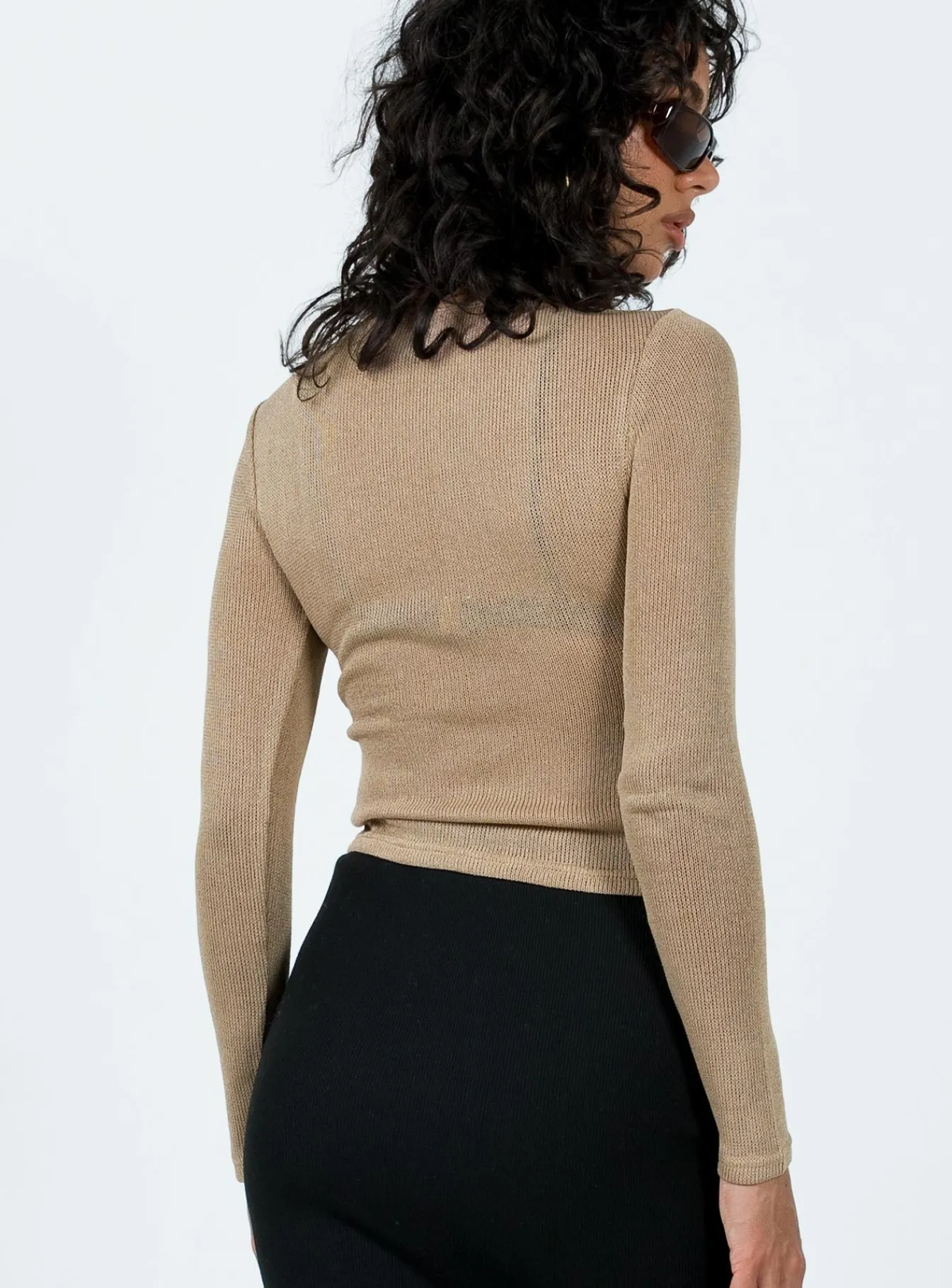 Princess Polly Dawso Long Sleeve Top Brown Discount