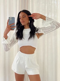 Princess Polly Day Dream Shorts  White Fashion