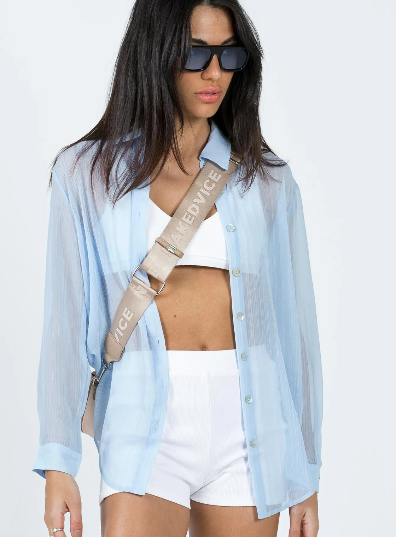 Princess Polly Deacon Shirt Blue Hot