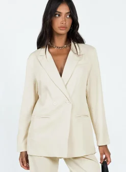 Princess Polly Deagon Blazer  Cream Store