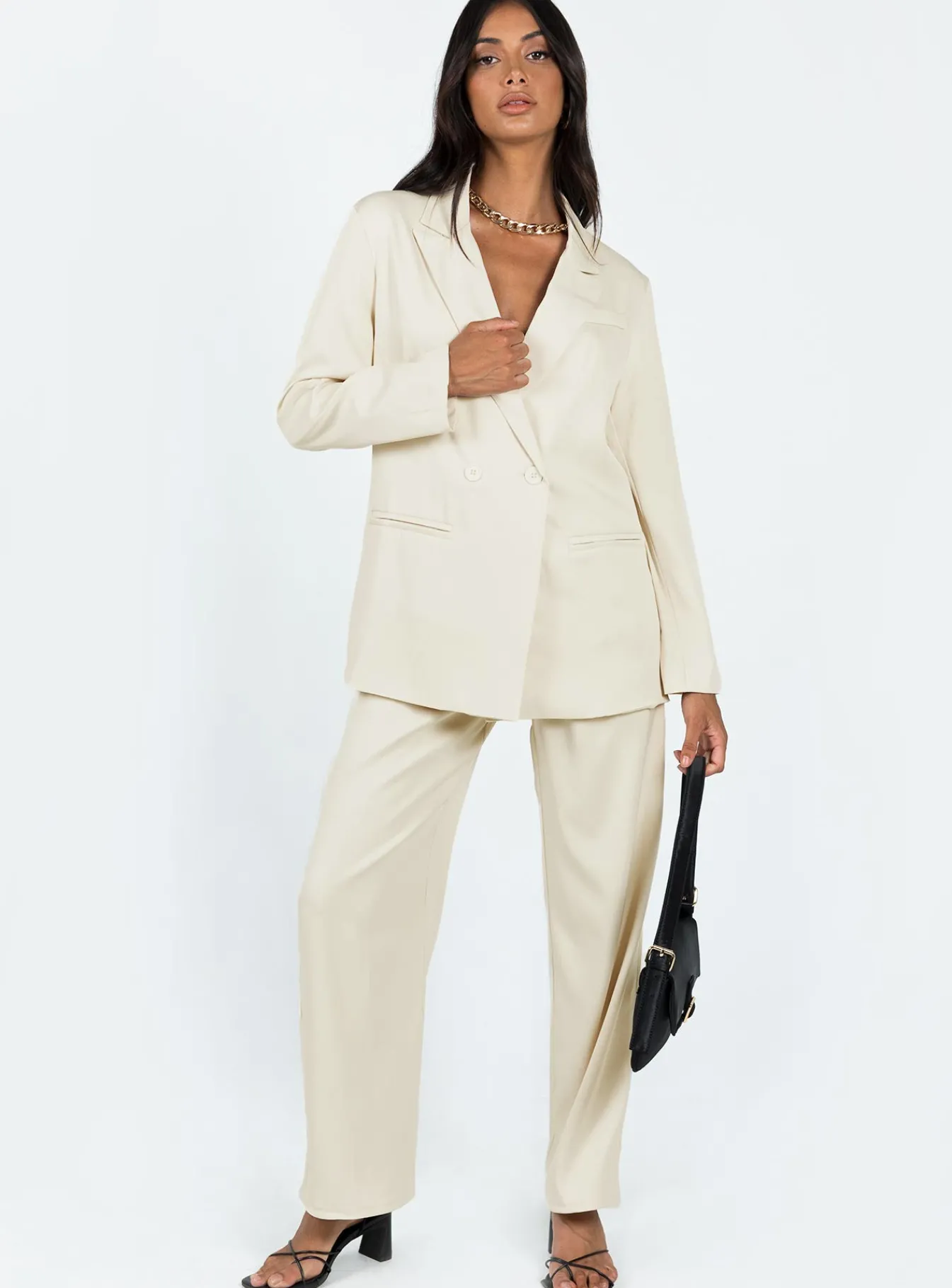 Princess Polly Deagon Blazer Cream Store