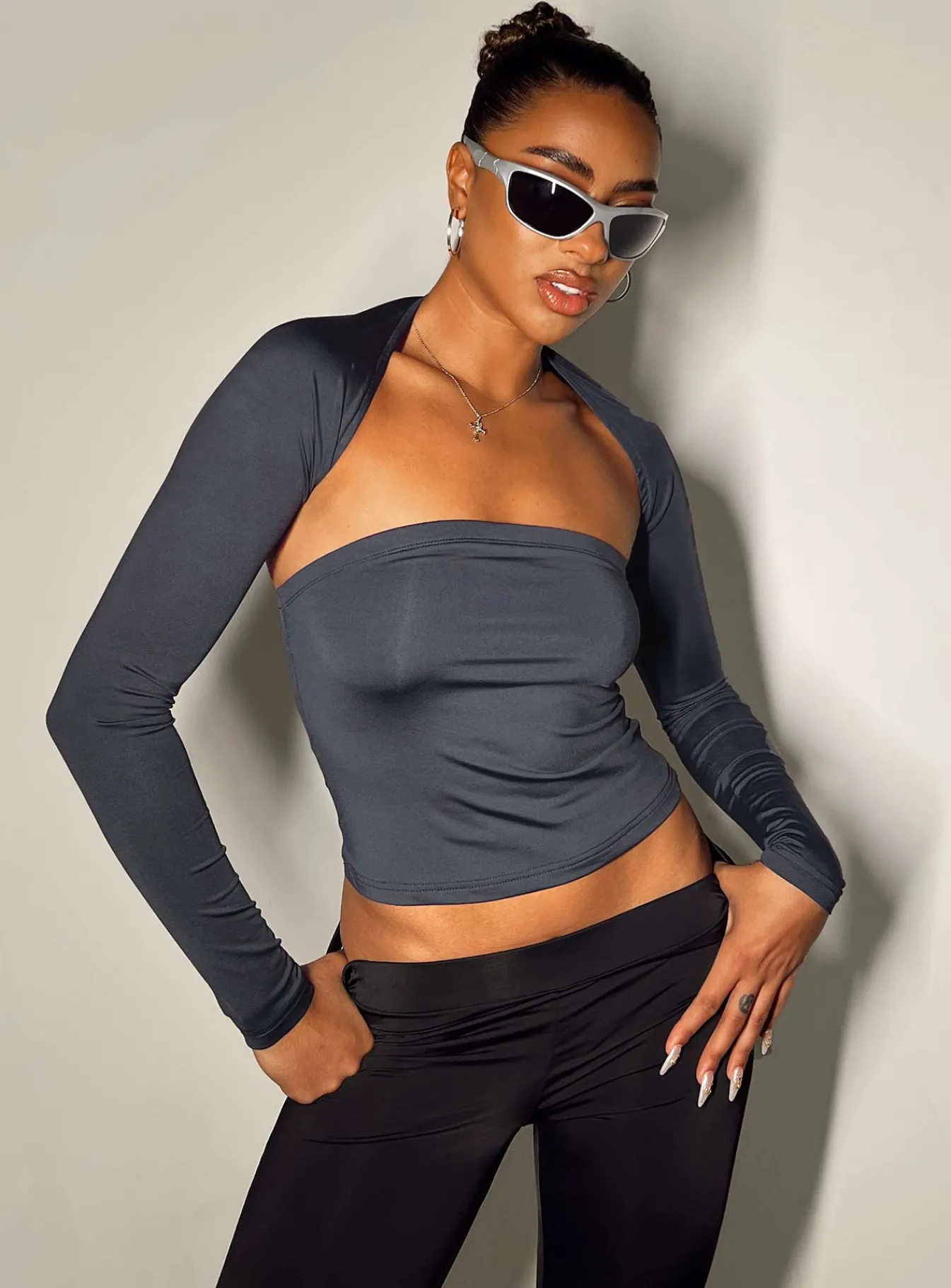 Princess Polly Deandra Top Navy Outlet
