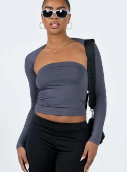 Princess Polly Deandra Top  Navy Outlet