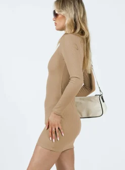 Princess Polly Dear Jane Mini Dress Beige Sale
