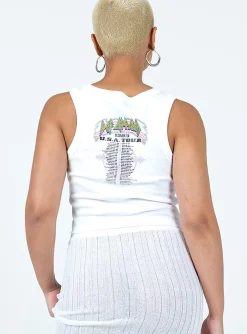 Princess Polly Def Leppard Usa 1983 Tour Cropped Tank White Discount