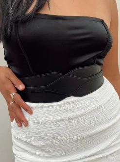 Princess Polly Deja Belt  Black New