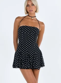 Princess Polly Delamere Mini Dress  Black / White Discount