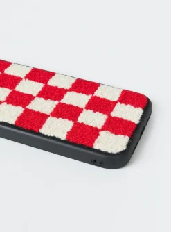 Princess Polly Delano Check Textu Iphone Case Red Clearance