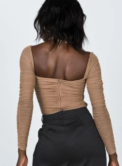 Princess Polly Delany Bodysuit Beige Hot