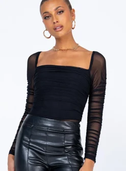 Princess Polly Delany Bodysuit  Black Fashion
