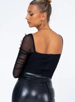 Princess Polly Delany Bodysuit  Black Fashion