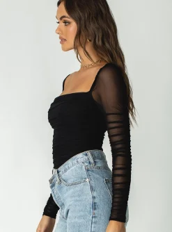Princess Polly Delany Bodysuit  Black Fashion