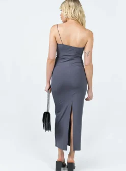 Princess Polly Deliza One Shoulder Maxi Dress Grey Fashion