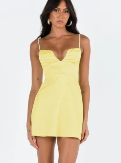 Princess Polly Della Mini Dress Butter  Yellow Online