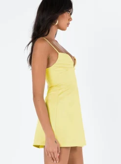 Princess Polly Della Mini Dress Butter  Yellow Online