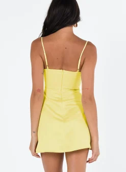 Princess Polly Della Mini Dress Butter  Yellow Online