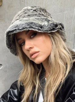 Princess Polly Delvey Fluffy Hat  Grey Clearance