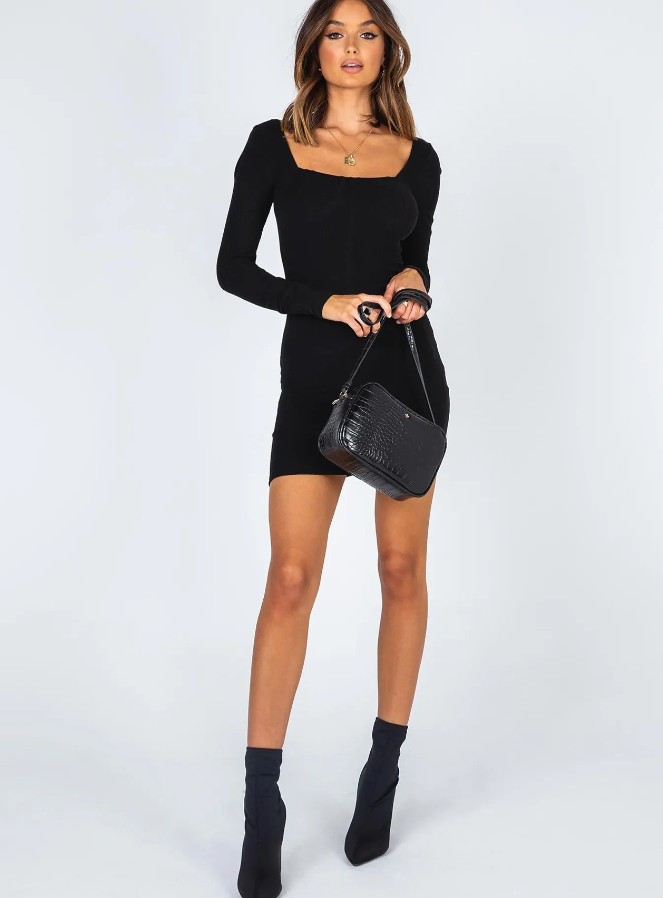 Princess Polly Denielle Mini Dress Black Clearance