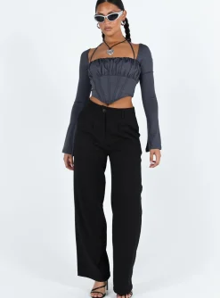 Princess Polly Dennison Long Sleeve Top Grey Shop