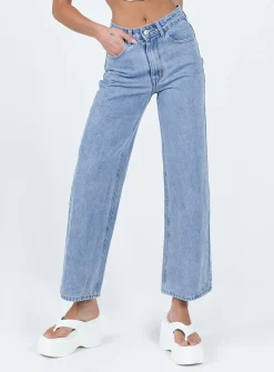 Princess Polly Denver Denim Jeans  Mid Wash Outlet