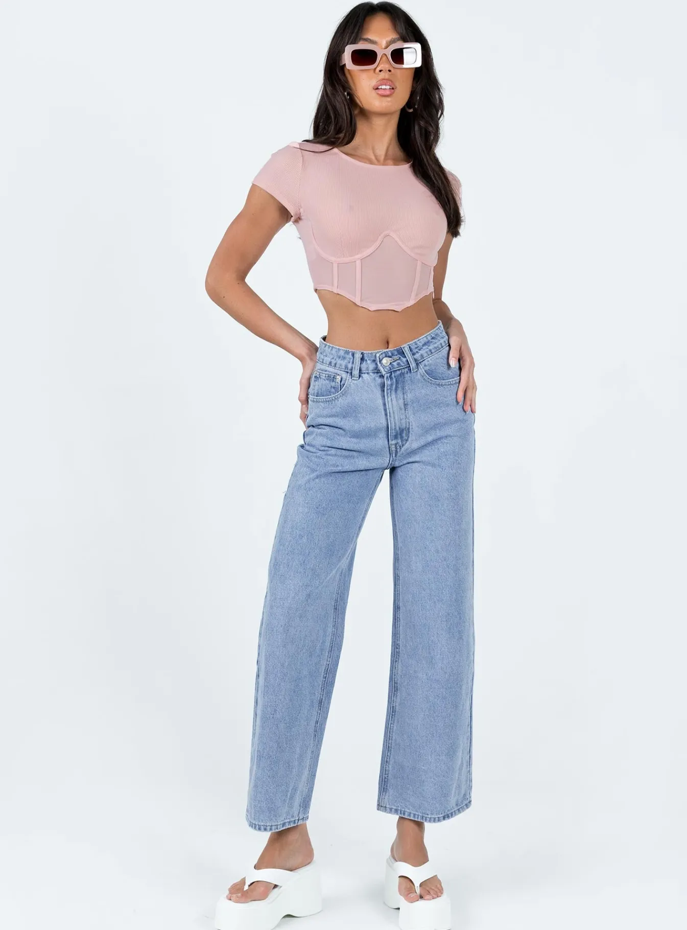 Princess Polly Denver Denim Jeans Mid Wash Outlet