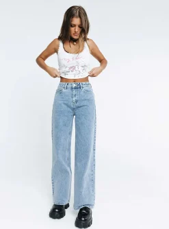 Princess Polly Denver Denim Jeans Mid Wash Outlet