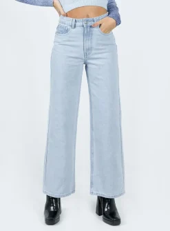 Princess Polly Denver Denim Jeans  Light Wash Outlet