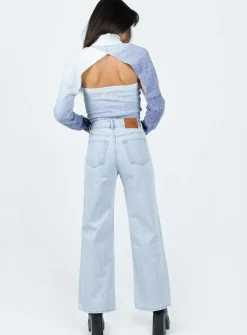Princess Polly Denver Denim Jeans  Light Wash Outlet