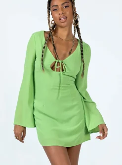Princess Polly Denvers Long Sleeve Mini Dress  Green Best