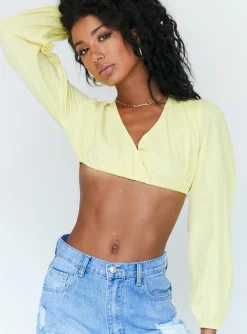 Princess Polly Denzel Long Sleeve Top Yellow Store