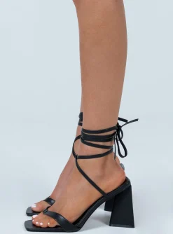 Princess Polly Desert Rain Heels  Black Online