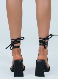 Princess Polly Desert Rain Heels  Black Online