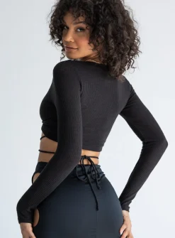 Princess Polly Despina Long Sleeve Top Black Fashion