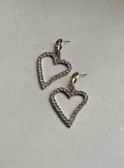 Princess Polly Desy Earrings  Gold / Clear Outlet