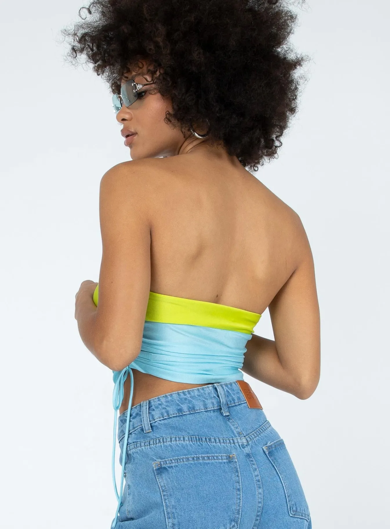Princess Polly Deven Top/ Green Blue Store