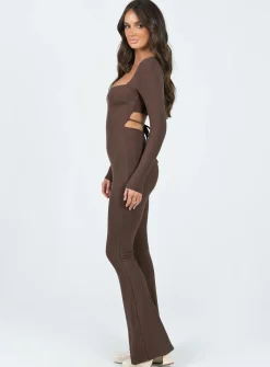 Princess Polly Devera Jumpsuit  Brown Best