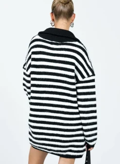 Princess Polly Deverell Sweater Dress Black / White Flash Sale