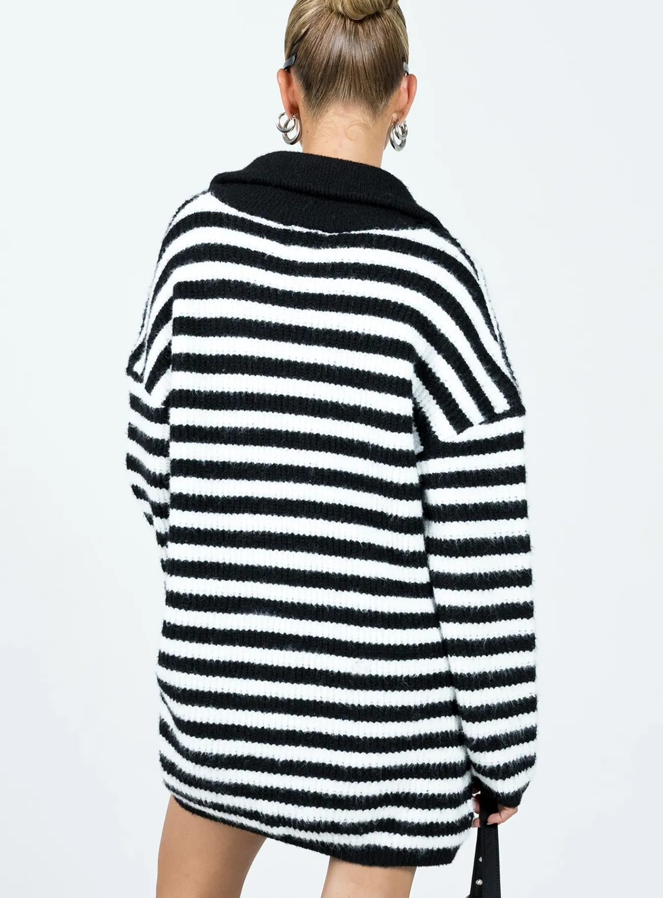 Princess Polly Deverell Sweater Dress Black / White Flash Sale