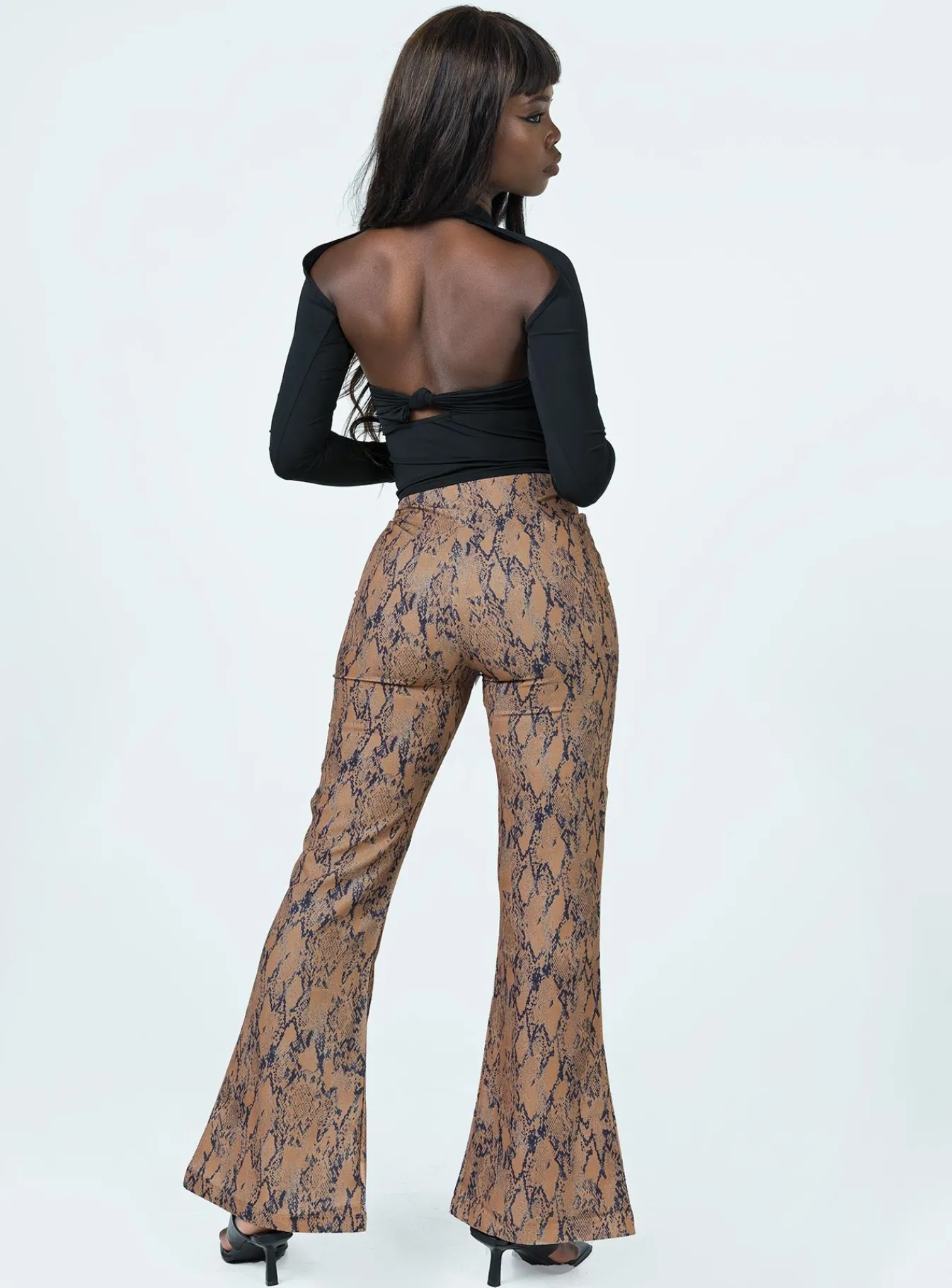 Princess Polly Devotion Snake Print Pants Brown Flash Sale