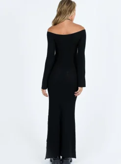 Princess Polly Devyn Off The Shoulder Maxi Dress Black Best